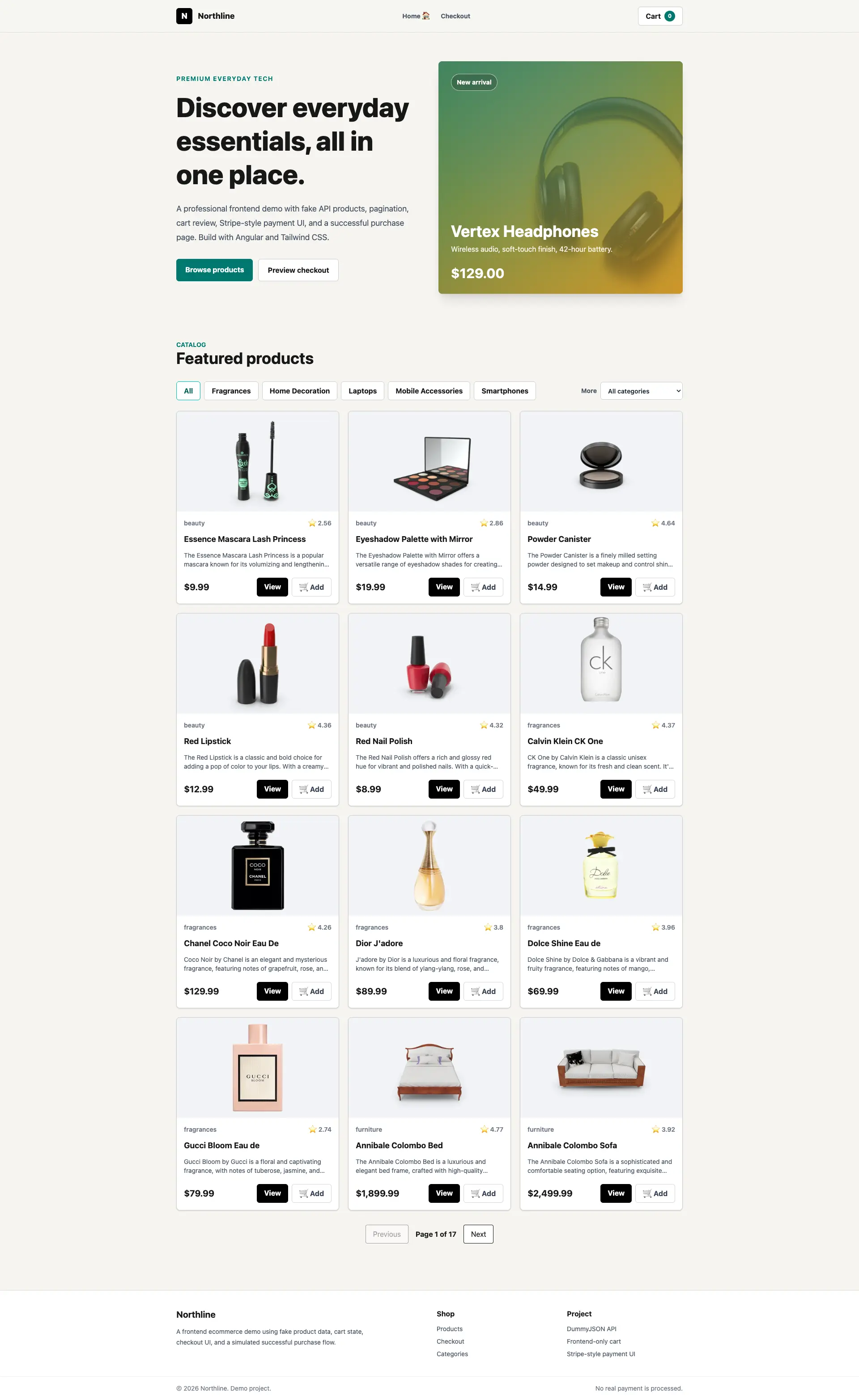 Northline ecommerce screenshot