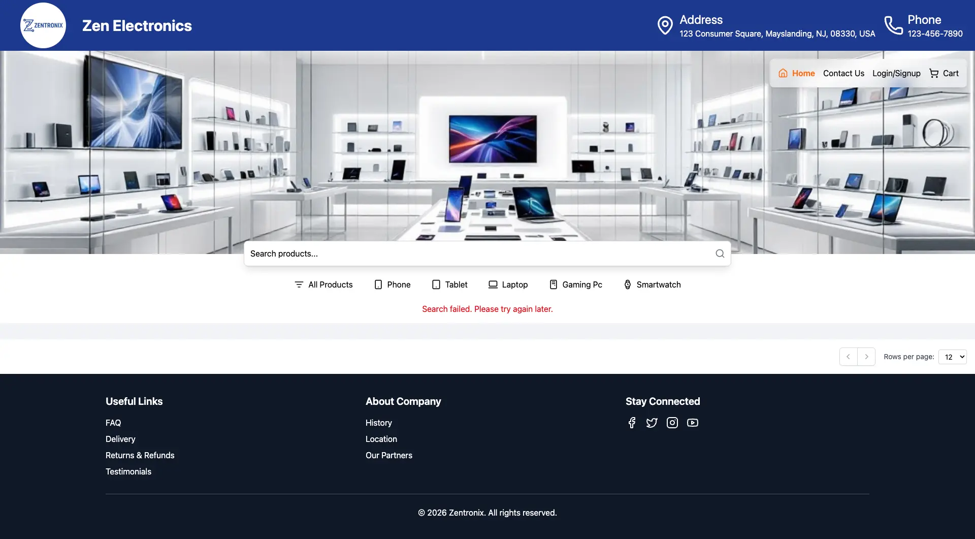Zentronix ecommerce project screenshot